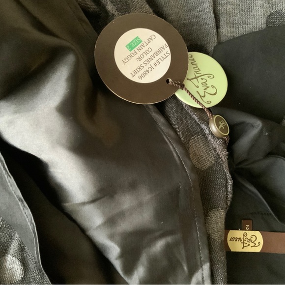 Eva Franco Polkadot Knit Pleated Circle Skater Skirt - Picture 8 of 10